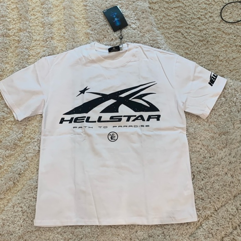 Hellstar Classic Big Logo White & Black T-Shirt Men’s Size Large